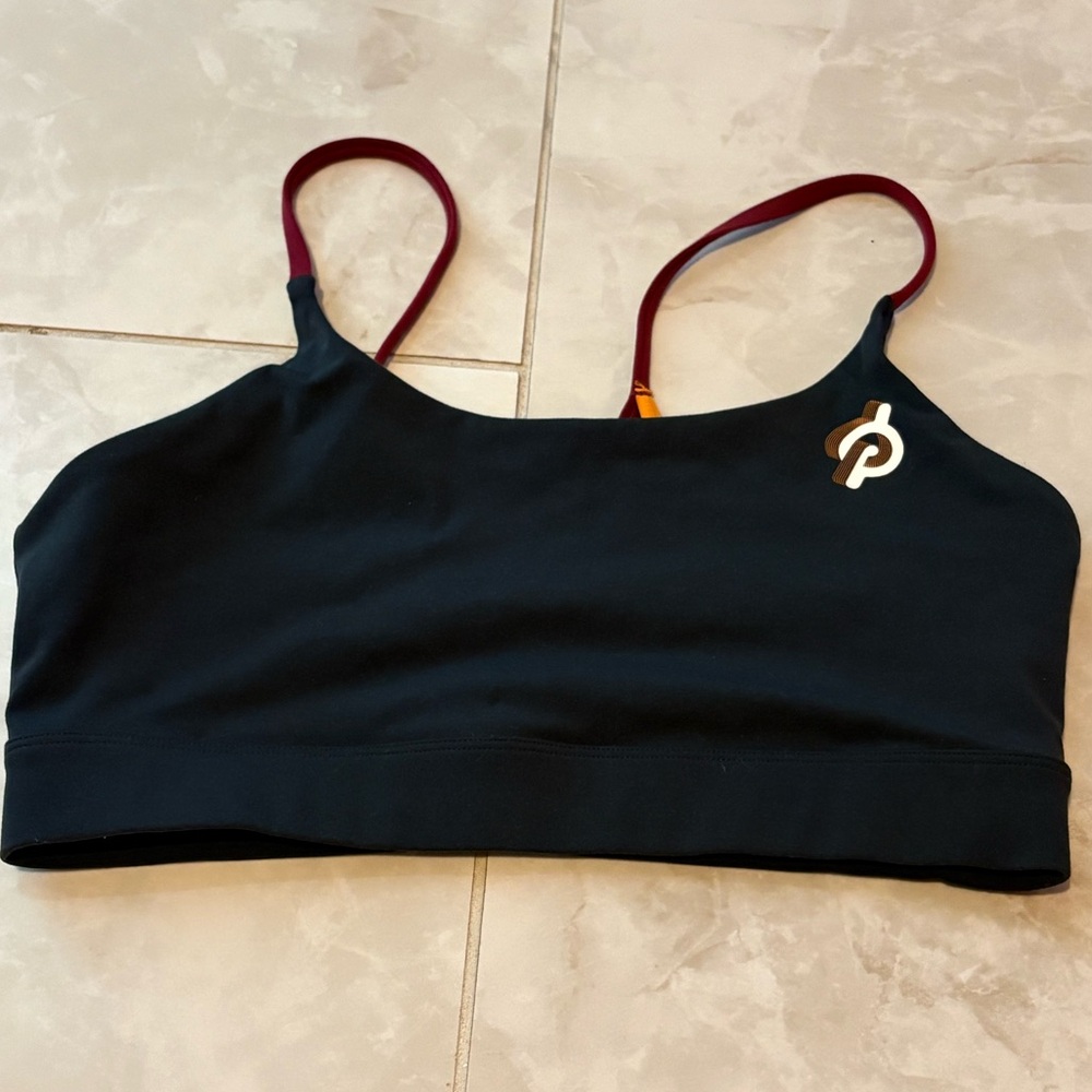 Peloton Black and Burgundy Sports Bra